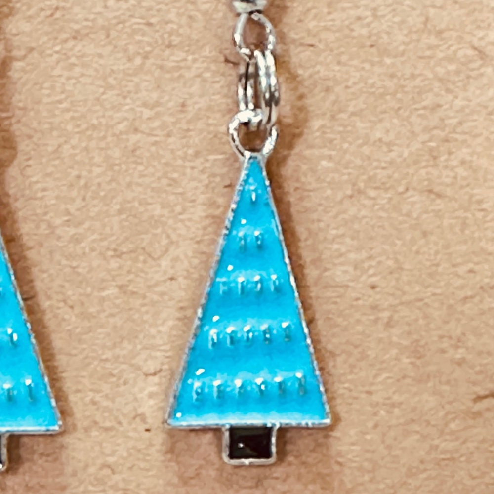 Handcrafted Enamel Dangle Earrings Christmas Tree… - image 3